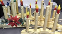 Six Vintage plastic Christmas candelabras