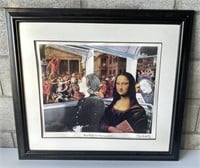 "Bus Ride to the Louvre"  Framed
