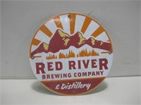 12" Round Metal Red River Sign