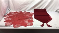 D2)  Plastic placemats, cloth table runner