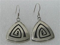 Vtg Navajo Sterling Silver Earrings - Hallmarked
