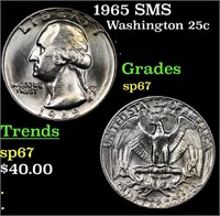 1965 SMS Washington Quarter 25c Grades sp67