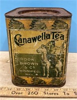Canawella Tea Tin. (6.5"W x 6.5"D x 8"H)