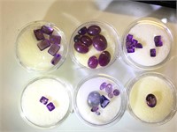 6- ramekins of Amethyst gemstones