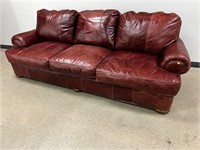 Coil & Core Leather Upholstered Sofa