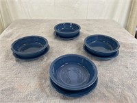 $ Fiestaware - Medium Blue 4 Bowls and Plates