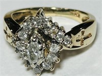 10KT YELLOW GOLD DIAMOND RING 4.50 GRS