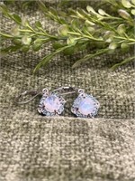 Sterling Silver Opal & Aquamarine Dangle Earrings