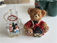 Christmas Ornament and Christmas Bear Figurine