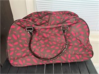 Brown and Pink Duffel Bag