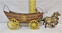 Antique Tin Horse Driven Wagon Toy