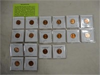 2 OLD UNCIRC. WHEAT CENTS, 8 UNCIRC. LINCOLN CENTS