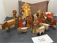 Vintage paper nativity scene