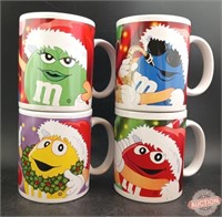 Set Of Four M&Ms Christmas Mugs