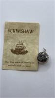 Scrimshaw Ship Pendant