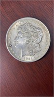 1921 Morgan silver dollar