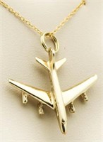 14kt Gold Large Airplane Pendant