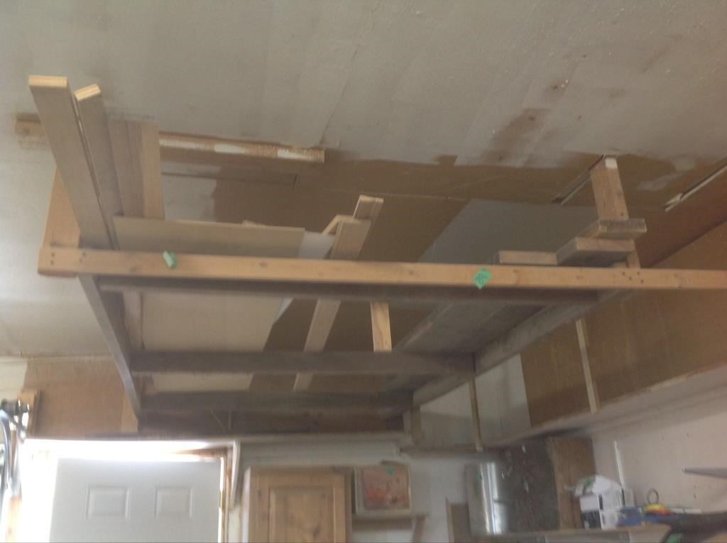 Trim boards & lumber in rafter, may need ladder
