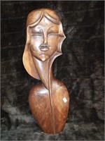 WOOD CARVED WOMAN FIGURE