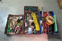 3 Trays w/Extension Cord,Hose,Garden Tools,Misc.