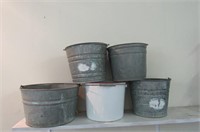 Galvanized Buckets + Porcelain Enamel Bucket