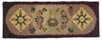 AMERICAN HAND-HOOKED WALL HANGING, C. 1900
