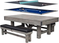 Hathaway Logan Pool Table Combo Set - Gray