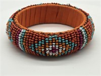 Vintage Native American Tribal Beaded Bangle