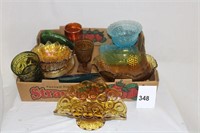 MOON & STAR COVERED GLASS BOX LOT