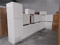 30" White Shaker Kitchen Cabinet Set