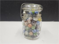 Pint Size Ball Jar w/Marbles