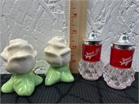 Set of 2- Ceramic White Roses S&P Shaker