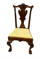 ANTIQUE 18TH CENT. SOLID MAHOGANY QUEEN ANNE CHAIR