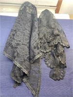 Black triangle, lace, scarf, lot