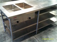78"X38" Stainless Steam Table With Shelves
