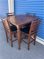 High Top 5pc Dining Set w/Vinyl Seats