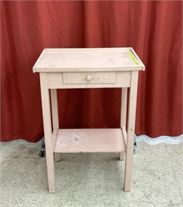 Pink side table/desk - measures 20.5" x13.5" x30"