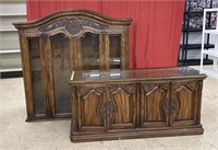 China cabinet with light inside very heavy will