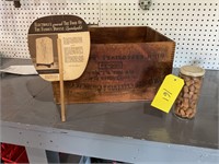 Antique wood explosives box Electrolux piece corks