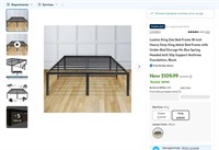 N5512  Lusimo King Bed Frame 18" Metal, Black