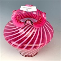 Fenton Cranberry Opal Swirl Vase