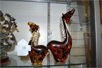 Pair of Fenton Art Glass Giraffes