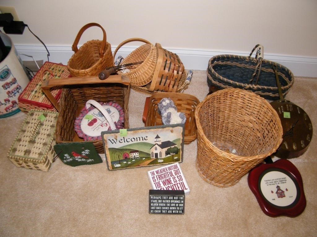 LOT: NICE BASKETS, 3 FULL SEWING BASKETS,