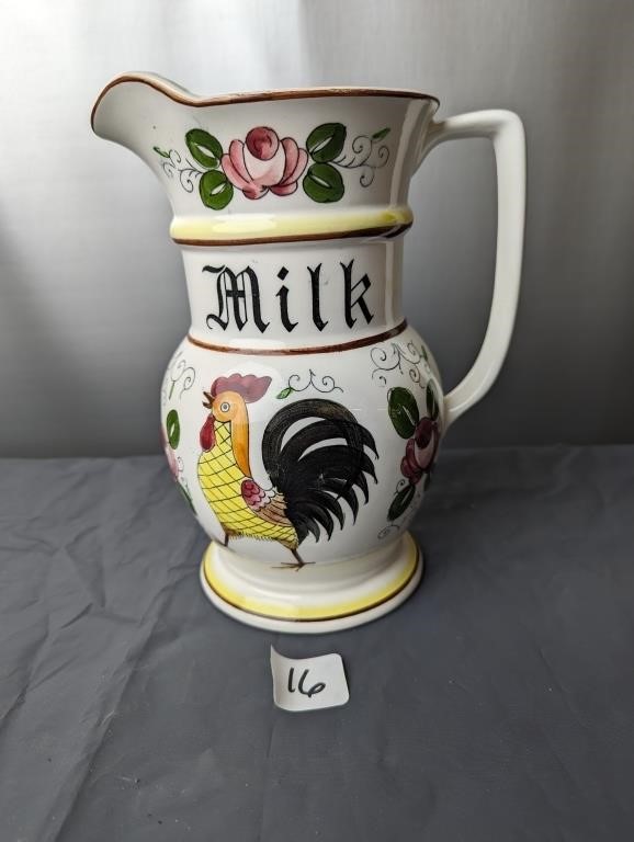 Rooster & Roses Milk Pitcher