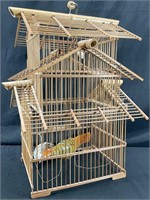 Vintage Bamboo Wooden Bird Cage