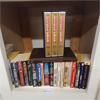 Contents of Shelf: Book Lot and VHS tapes