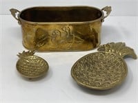 Brass Pineapple Dishes and Duck Bin