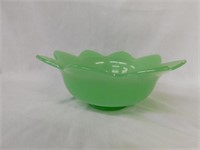 Jadeite Fenton Lotus bowl, 9"