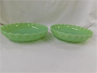 Jadeite bubble pattern serving bowls (2), 8 1/2"