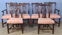 Set of Six Chippendale Style Mahogany Chairs